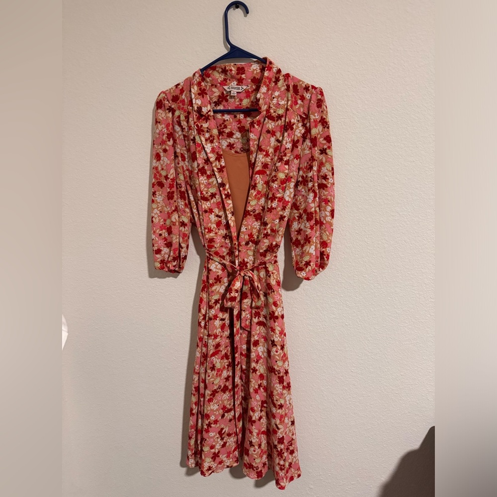 Nanette Lepore Red Floral Long Sleeve Dress